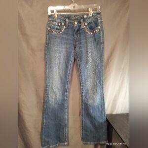 Miss me heavily ornamented boot cut jeans